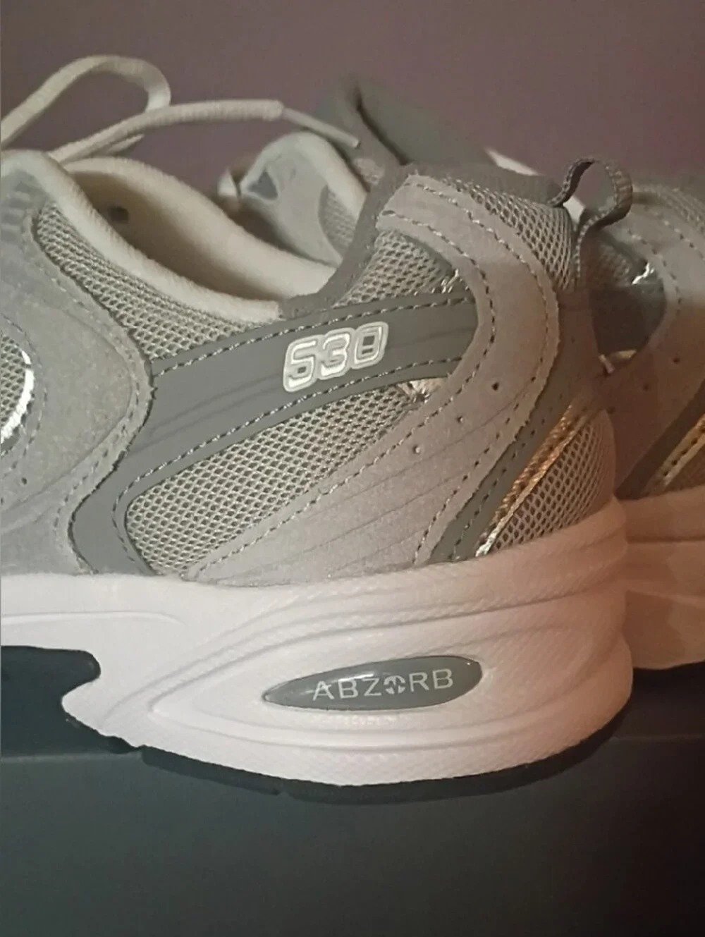 New Balance Gray and White Retro Running Sneakers